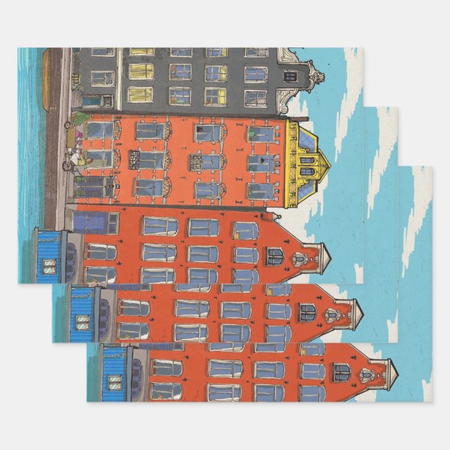 Herengracht Canal Amsterdam Netherlands Wrapping Paper Sheets (Set)