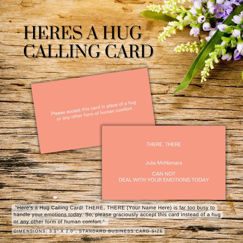 HERES A HUG Calling Card