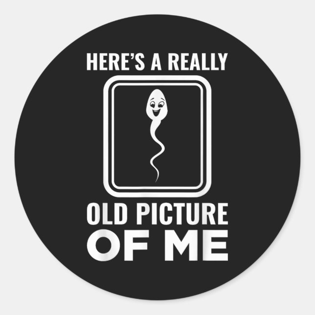 Heres A Really Old Picture Of Me Funny Hilarious H Classic Round Sticker (Front)