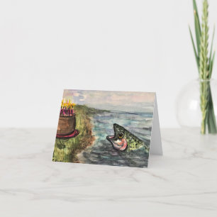 Here's Fishing You a Happy Birthday Letterpress Thank You Card