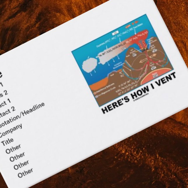 Here's How I Vent (Deep Sea Vent Chemistry Humor) Business Card (If you like to vent, you'll enjoy introducing yourself with this geochemical deep sea vent scene!)