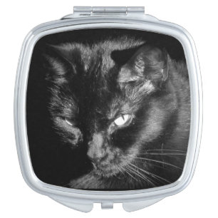 Here's Looking At You Black Cat Compact Mirror