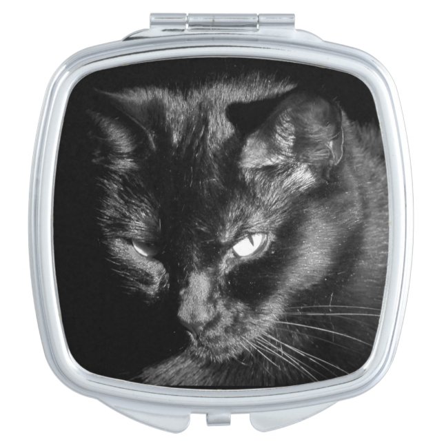Here's Looking At You Black Cat Compact Mirror (Front)