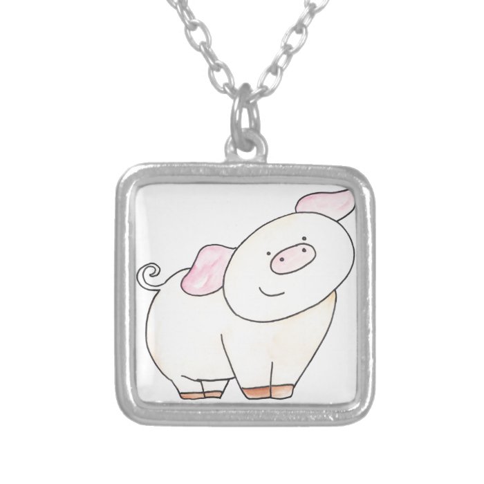 Here's looking at you Pig cutout by Serena Bowman Necklaces