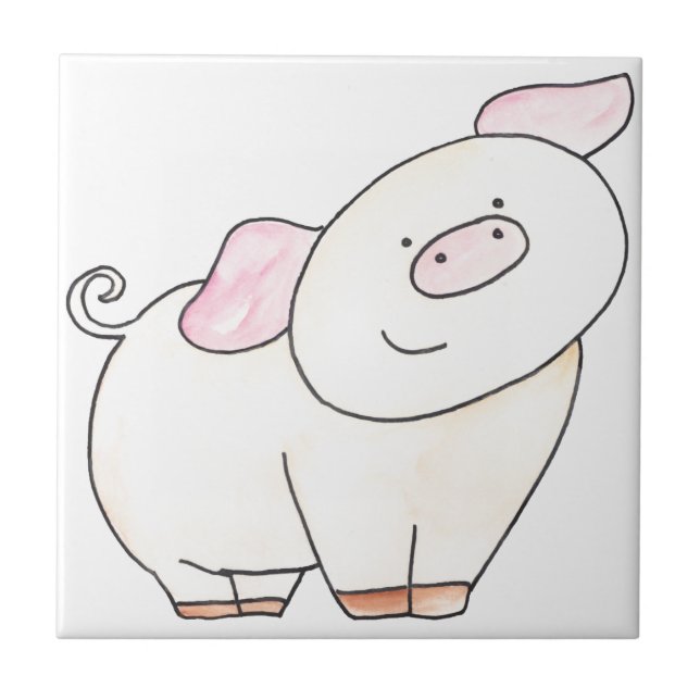 Here's looking at you Pig cutout by Serena Bowman Tile (Front)