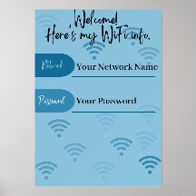 Here's my WiFi (blue) Wood Block, Matte Print