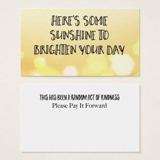 Here's Some Sunshine Acts of Kindness Card (Front & Back)