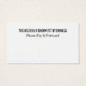 Here's Some Sunshine Acts of Kindness Card (Back)