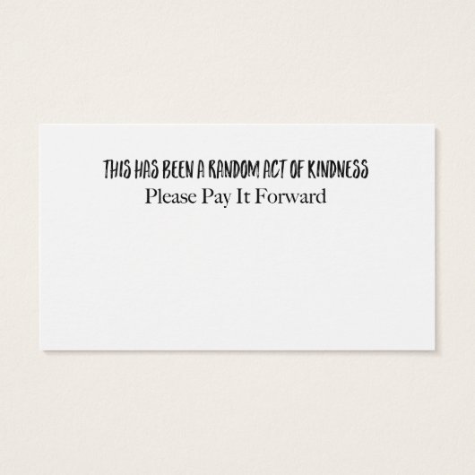 Here's Some Sunshine Acts of Kindness Card (Back)