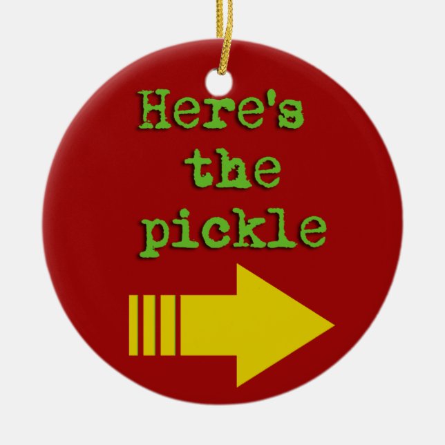 Here's the pickle ceramic ornament (Front)