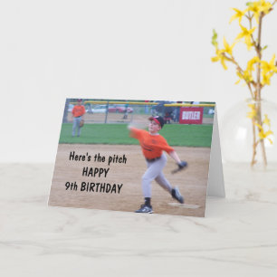 HERE'S THE PITCH-HAPPY **9th** BIRTHDAY CARD