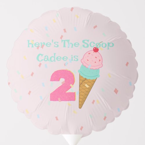 Heres The Scoop 2nd Birthday Invitation Balloon