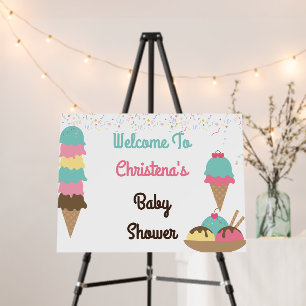 Here's The Scoop! Baby Shower Welcome Sign