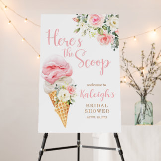 Here's the Scoop Baby Shower Welcome Sign