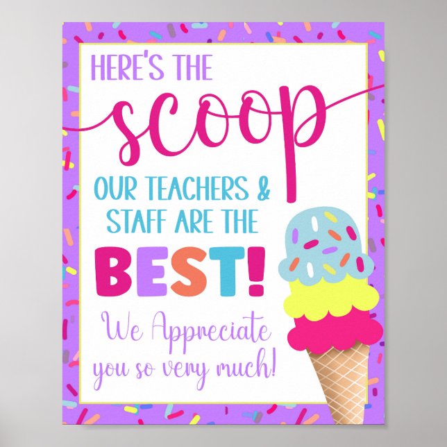 Here's the Scoop Ice Cream Appreciation Poster (Front)