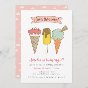 Here's the scoop Ice cream birthday invitation