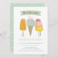 Here's the scoop Ice cream birthday invitation