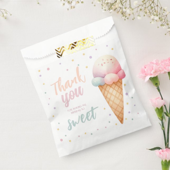 Here's The Scoop Ice Cream Birthday Party Favor Bag (Sealed)
