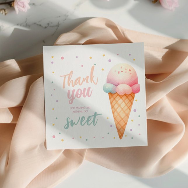 Here's The Scoop Ice Cream Birthday Party Napkins (Creator Uploaded)