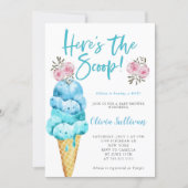Here's the Scoop Ice Cream Boy Baby Shower Invitation (Front)