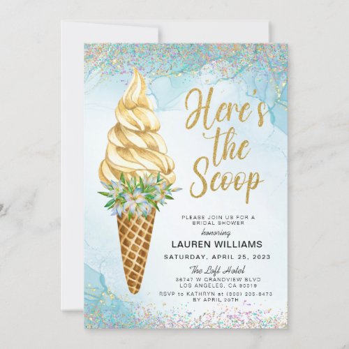 Heres the Scoop Ice Cream Bridal Shower Invitatio Invitation