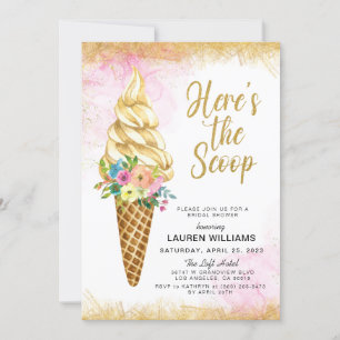 Here's the Scoop Ice Cream Bridal Shower Invitatio Invitation