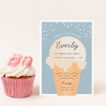 Here's The Scoop Ice Cream Cone Kid Birthday Party Invitation<br><div class="desc">Announce your little one's summer birthday celebration with these festive ice cream themed invitations in a soft pastel color palette. Modern design features a waffle cone with a scoop of vanilla ice cream with "here's the scoop" arched across the top, and your child's birthday party details beneath on a soft...</div>