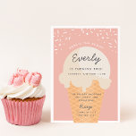 Here's The Scoop Ice Cream Cone Kid Birthday Party Invitation<br><div class="desc">Announce your little one's summer birthday celebration with these festive ice cream themed invitations in a soft pastel color palette. Modern design features a waffle cone with a scoop of vanilla ice cream with "here's the scoop" arched across the top, and your child's birthday party details beneath on a soft...</div>