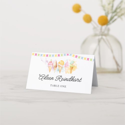 Heres the Scoop Ice Cream Place Card