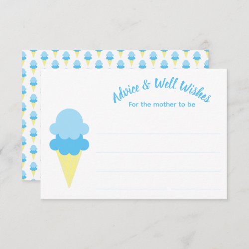 Heres The Scoop Ice Cream Summer Baby Shower Advice Card