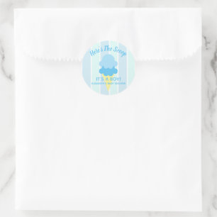 Here's The Scoop Ice Cream Summer Baby Shower Classic Round Sticker