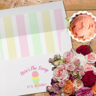 Here's The Scoop Ice Cream Summer Baby Shower Envelope