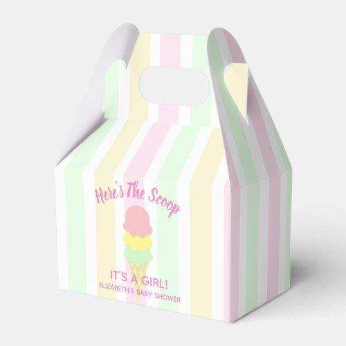 Heres The Scoop Ice Cream Summer Baby Shower Favor Boxes