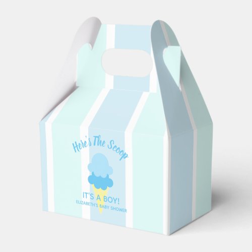 Heres The Scoop Ice Cream Summer Baby Shower Favor Boxes