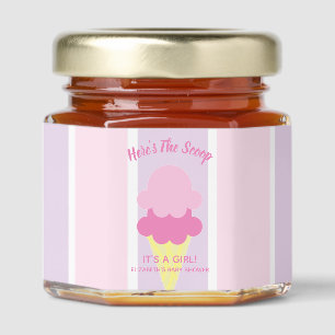 Here's The Scoop Ice Cream Summer Baby Shower Honey Jar Favors