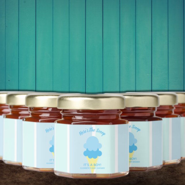 Here's The Scoop Ice Cream Summer Baby Shower Honey Jar Favors (Creator Uploaded)
