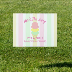 Here's The Scoop Ice Cream Summer Baby Shower Sign
