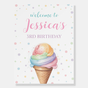 Here's the Scoop Pastel Welcome Sign