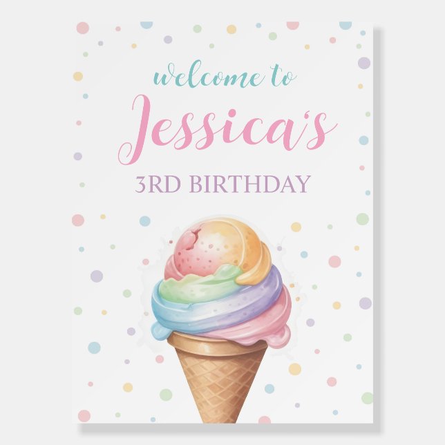 Here's the Scoop Pastel Welcome Sign (Front)