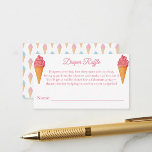 Here's the Scoop Pink Baby Shower Diaper Card