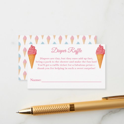 Here's the Scoop Pink Baby Shower Diaper Card