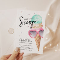Here's the Scoop Pink Ice Cream Birthday