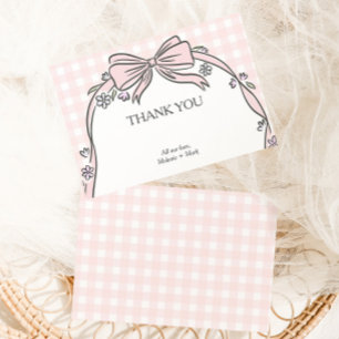 Here's the Scoop Pink Ice Cream Sundae Baby Shower Thank You Card