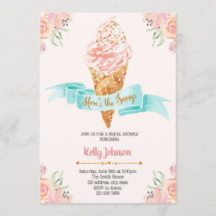 Heres the scoop theme invitation