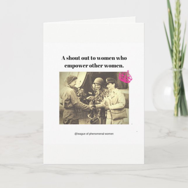 Here's to all the women who empower others thank you card (Front)