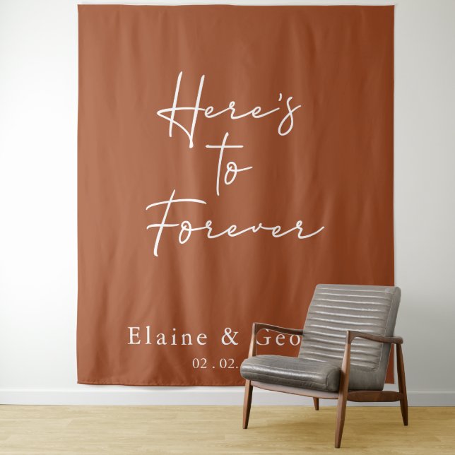 heres to forever Wedding Photo Prop Backdrop (In Situ)