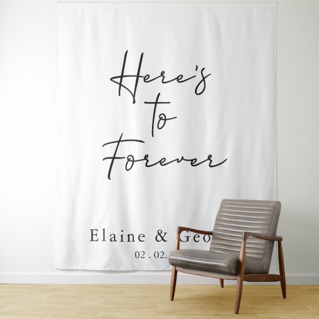 heres to forever Wedding Photo Prop Backdrop (In Situ)