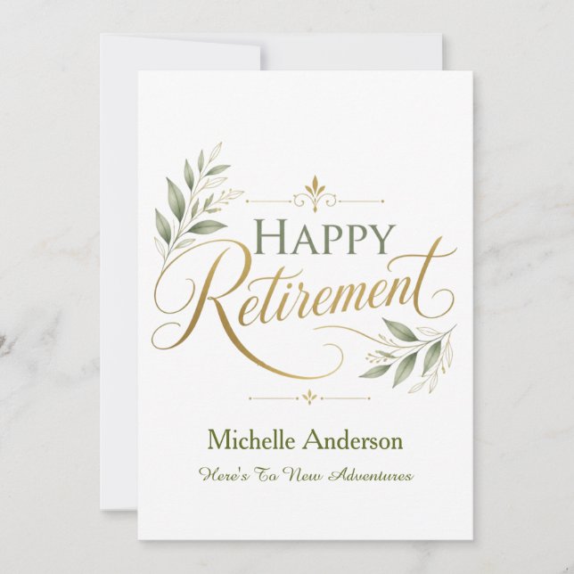 Here's To New Adventures Personalized Name Card (Front)