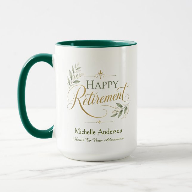 Here's To New Adventures Personalized Name Mug (Left)