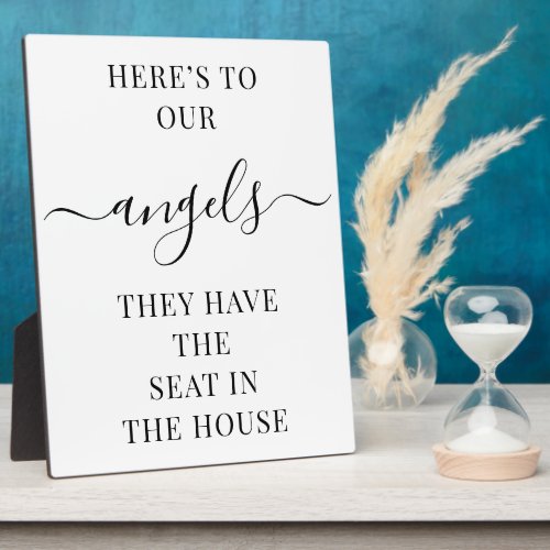 Heres to Our Angels Memorial Wedding Party Favors Plaque